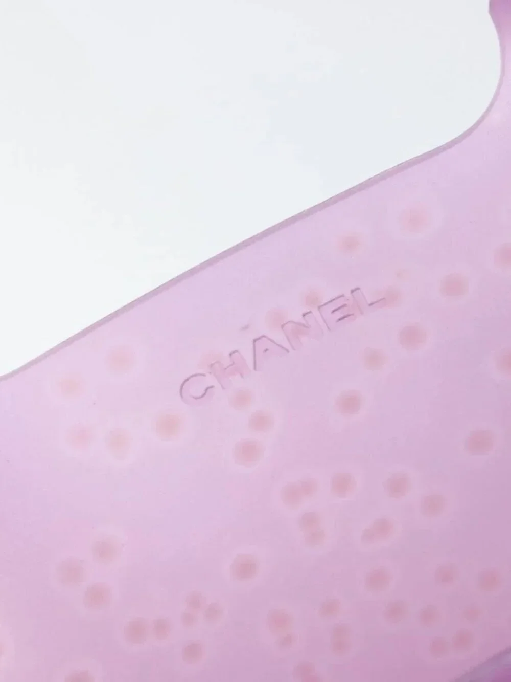 CHANEL Tote Bag Rubber Purple CC Auth 183664